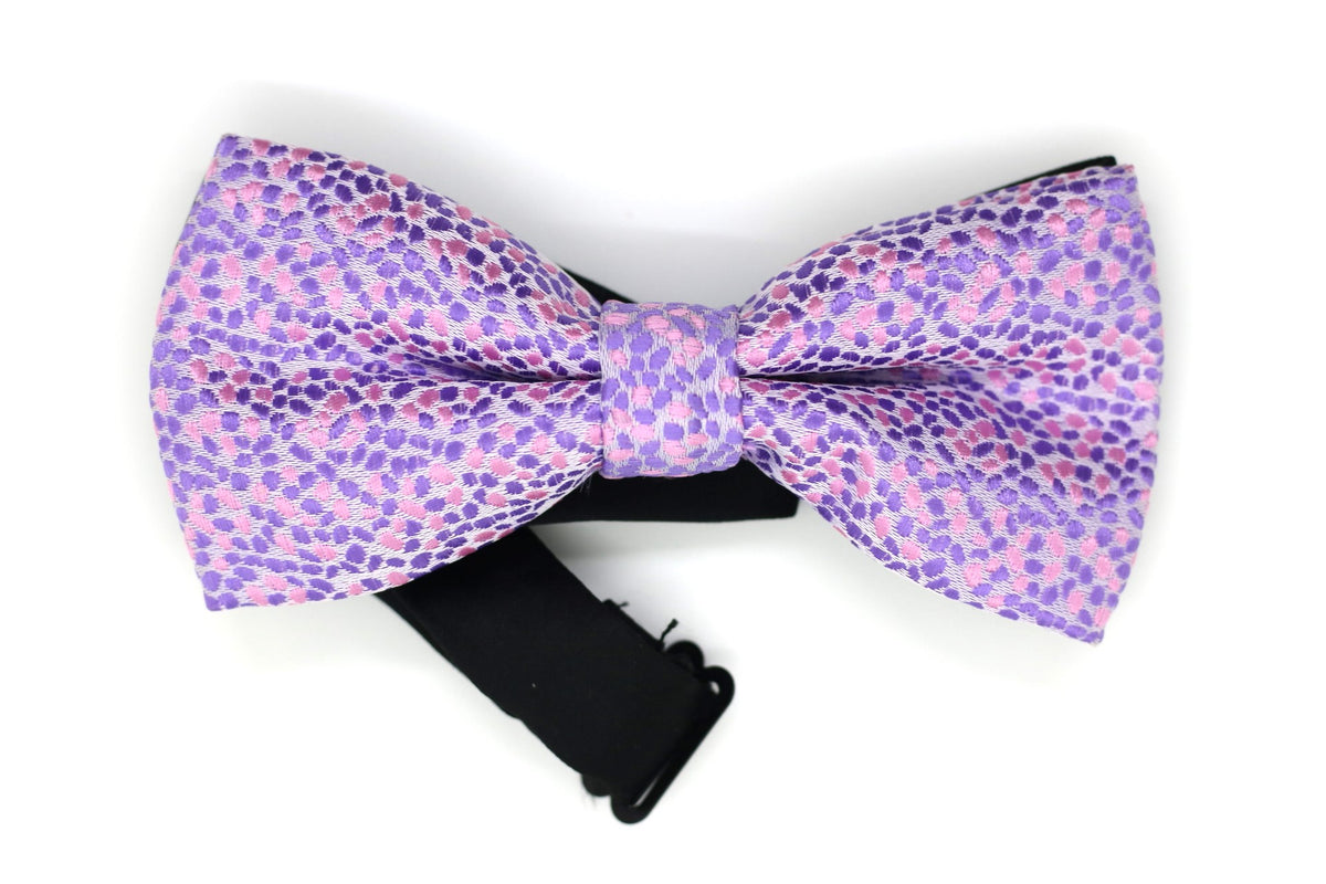 Pre-Tied Purple Poka-Dot Bow Tie