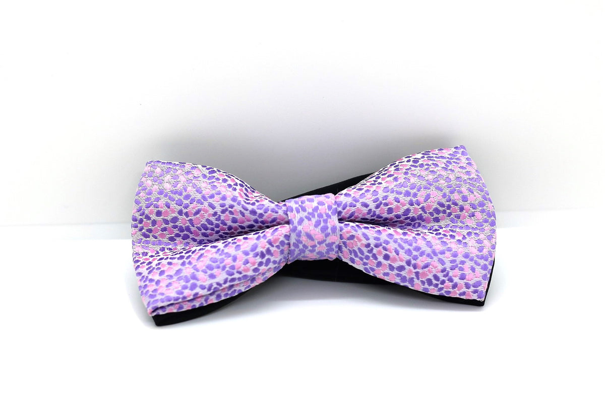 Pre-Tied Purple Poka-Dot Bow Tie