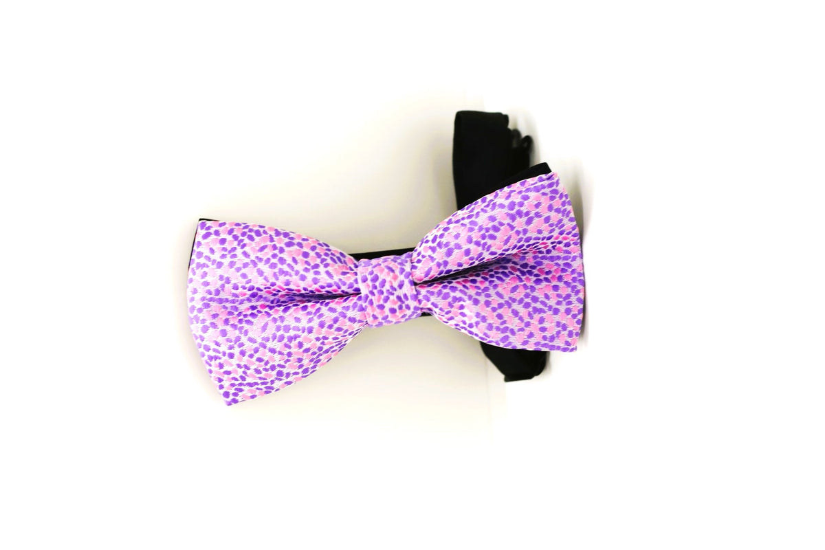 Pre-Tied Purple Poka-Dot Bow Tie