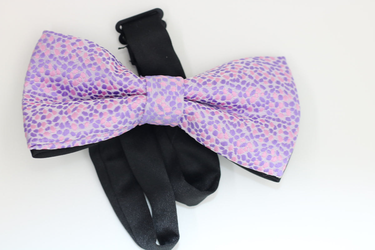 Pre-Tied Purple Poka-Dot Bow Tie