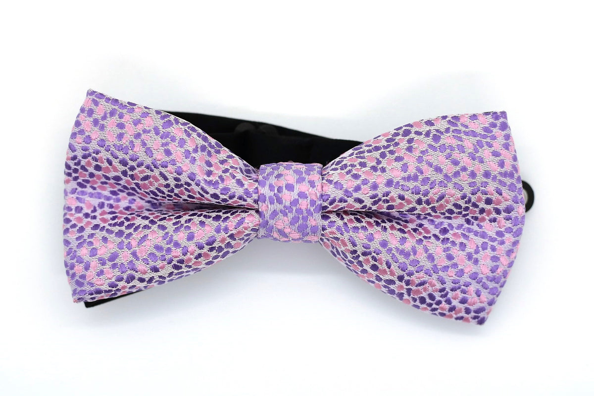 Pre-Tied Purple Poka-Dot Bow Tie