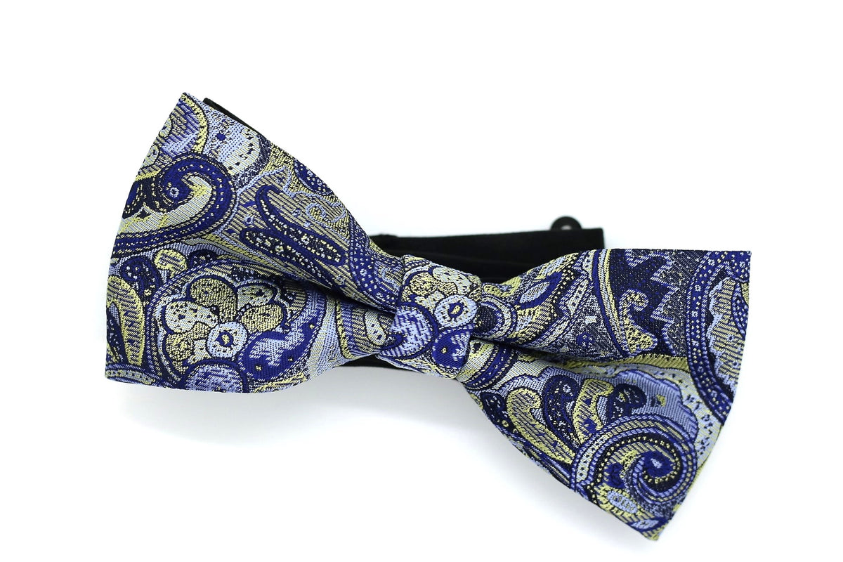 Blue Paisley Pre-Tied Bow Tie