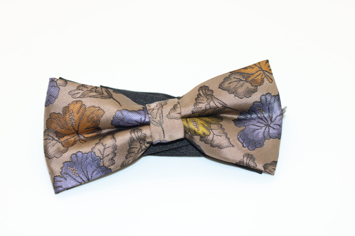Brown and Blue Pre-Tied Bow Tie