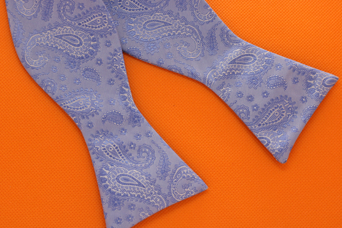 Blue, White, and Paisley Bow Tie